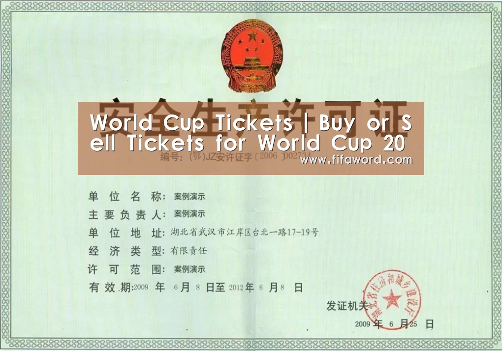 World Cup tickets荣誉证